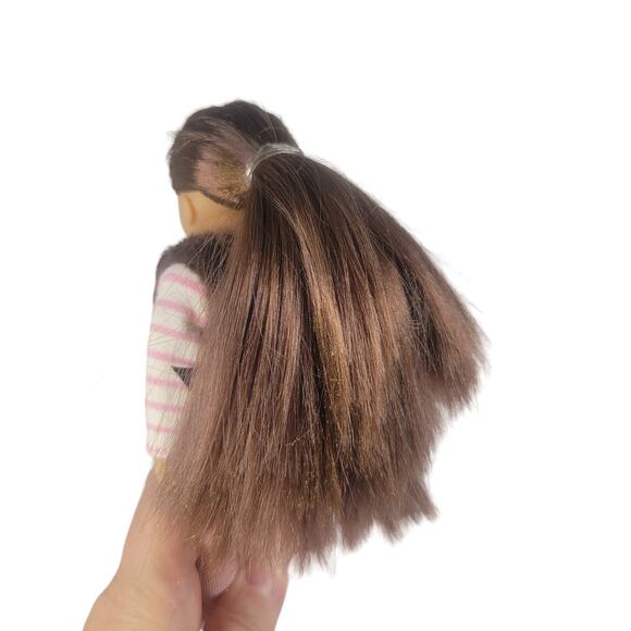 Our Generation 7-Inch Mini  Doll Pink Stripes & Faux Fur Vest Battat Collectible - Picture 3 of 10